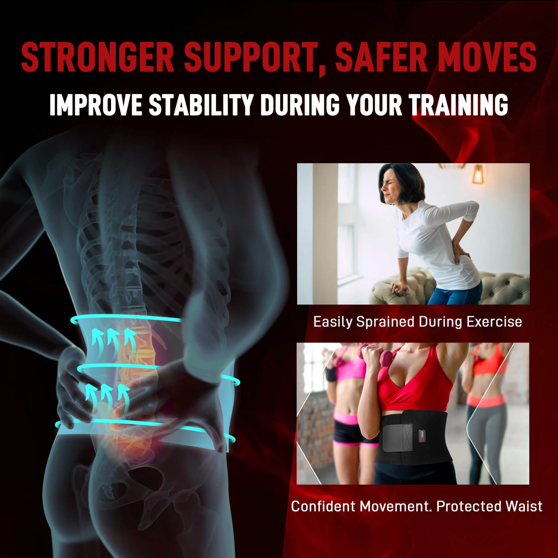 Stronger support, safer moves! The ZOYER back brace improves stability during your training, protects your waist, and allows you to move with confidence, saying goodbye to worries about exercise sprains.