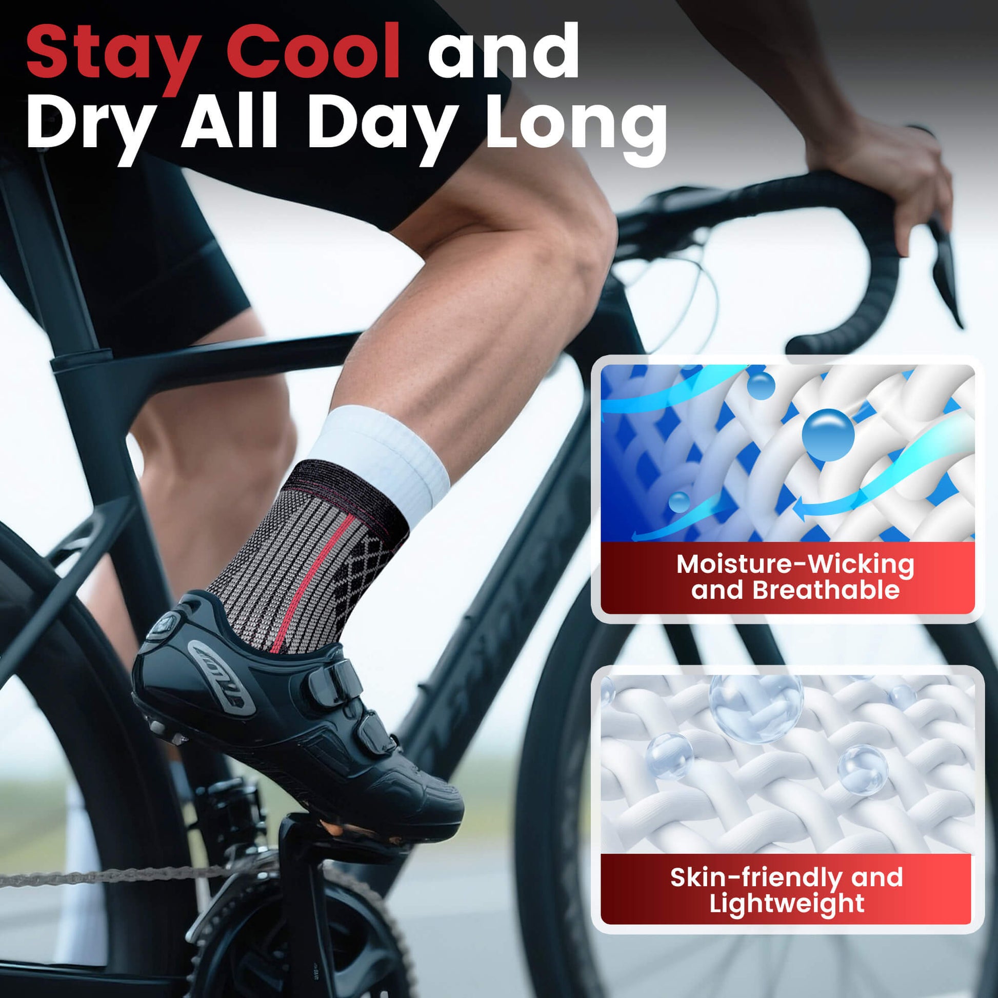 The ZOYER Ankle Compression Sleeve provides comprehensive benefits, including faster injury recovery, reduced swelling, immediate pain relief, and improved joint stability.
