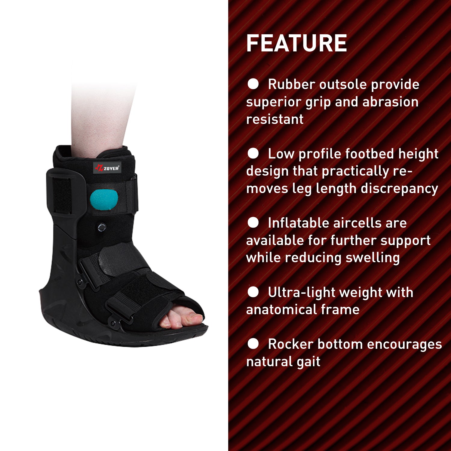 Zoyer Recovery+ 11" Zero Gravity Boot with Pump