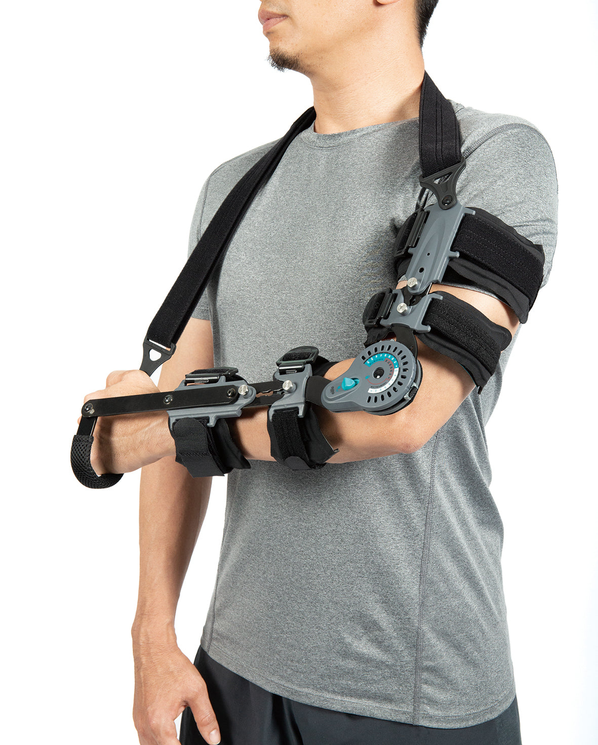 Light, multi-functional elbow brace for post-op recovery